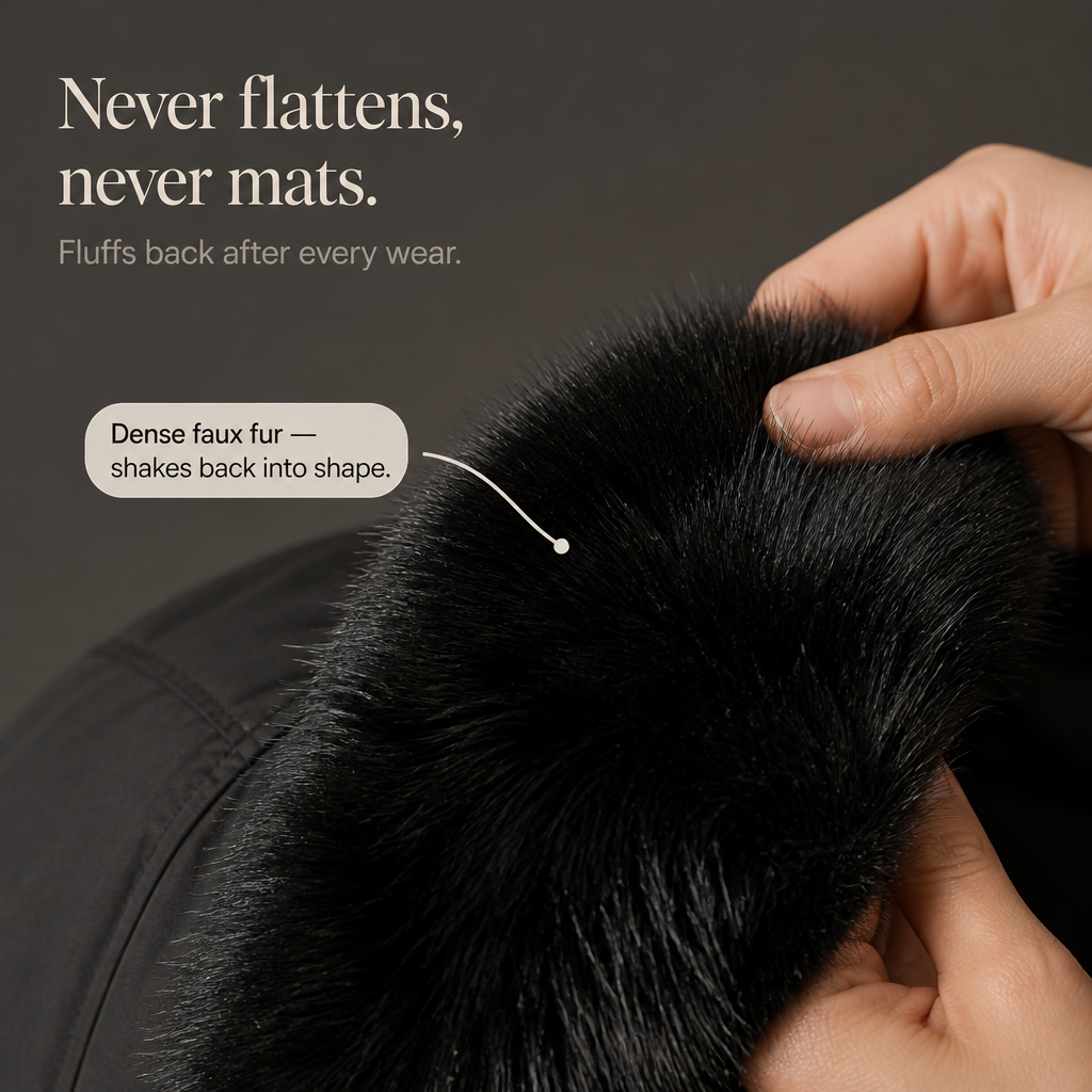 Duvella – Faux Fur Hood Double-Layered Puffer Coat