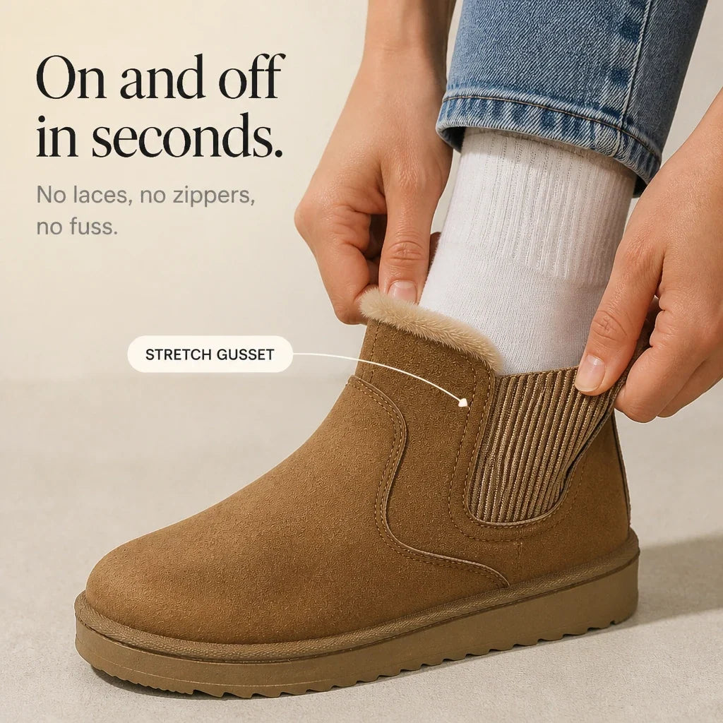 Snowelle – Plush-Lined Slip-On Ankle Boots