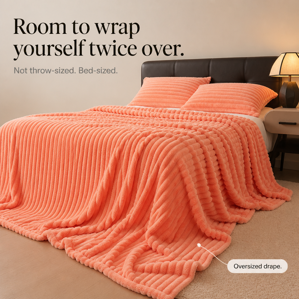 Plushwick – Two-Tone Reversible Rabbit Plush Blanket