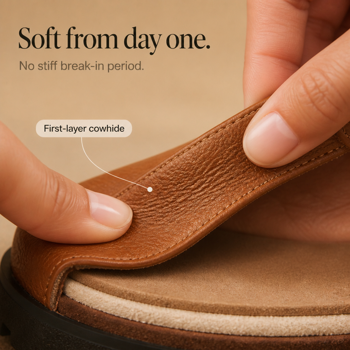 Solvana – Cushioned Leather Slingback Flats