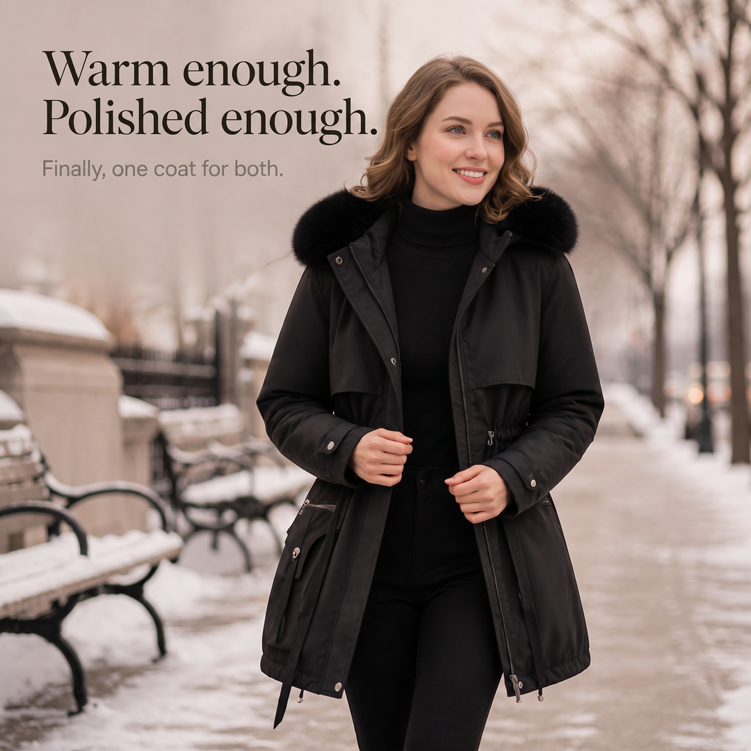 Duvella – Faux Fur Hood Double-Layered Puffer Coat
