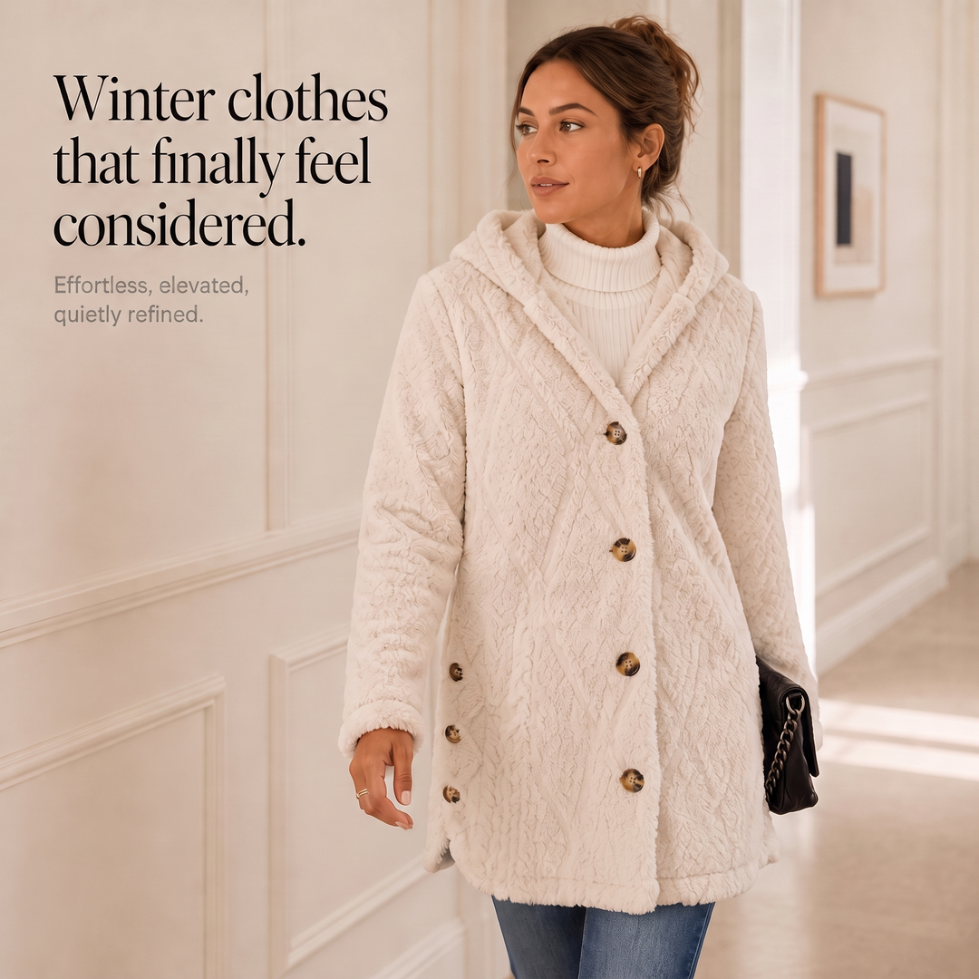 Wearbella – Diamond Jacquard Plush Hooded Coat