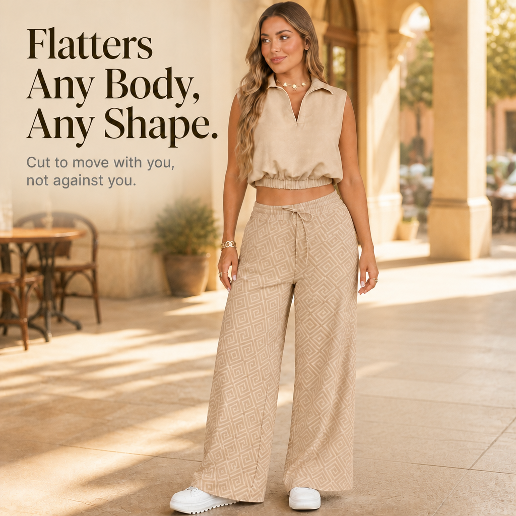 Wearbella – High-Waisted Wide-Leg Two-Piece Set