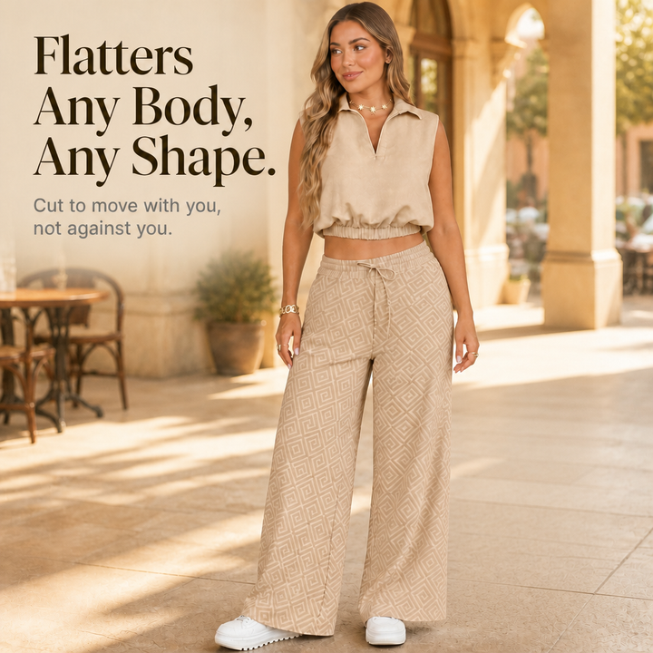 Wearbella – High-Waisted Wide-Leg Two-Piece Set
