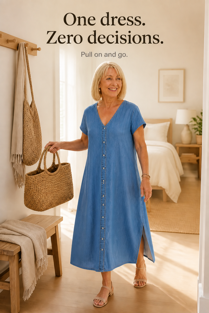 Wearbella – Soft Denim-Look Oversized Shirt Dress