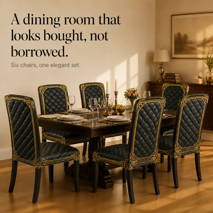 Baronova – Baroque Print Stretch Dining Chair Cover (6-pack)