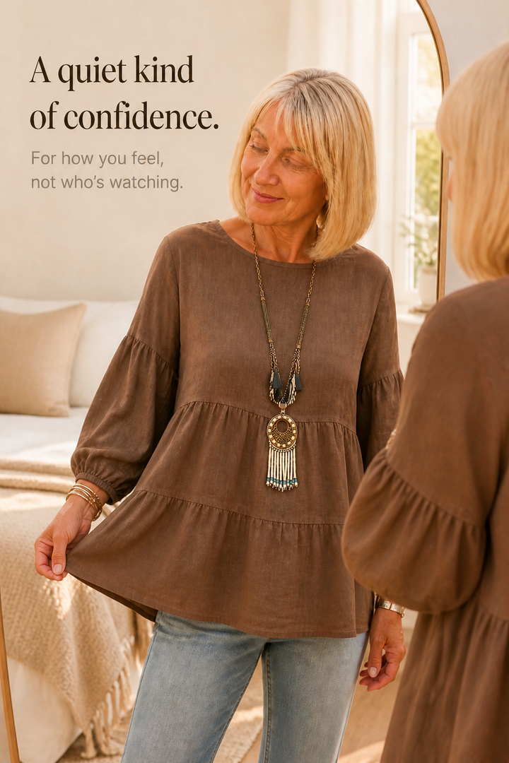 Lanterna – Embroidered Tiered Lantern Sleeve Blouse