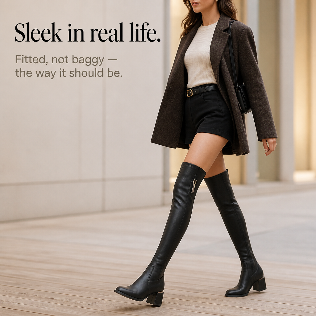 Cozeva – Stretch Elastic Warm-Lined Over-The-Knee Boots