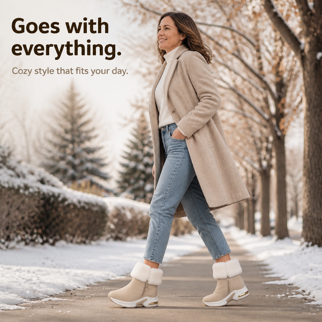 CozyLift – Plush-Cuff Zip-Up Ankle Boots