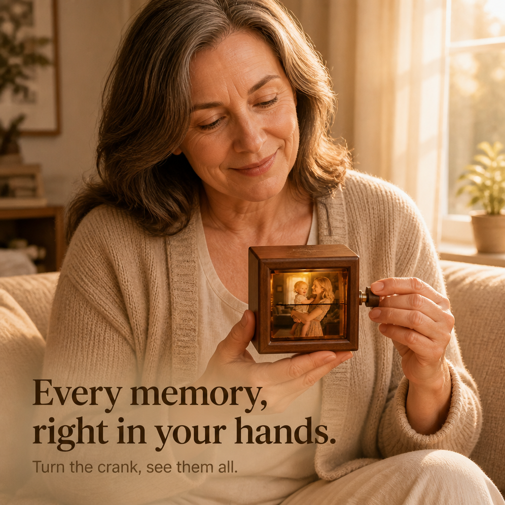 Memory Turn – Hand-Cranked Illuminated Photo Box