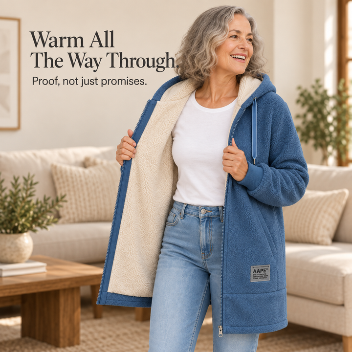 Phoebe – Full Fleece-Lined Look Hooded Zip Jacket