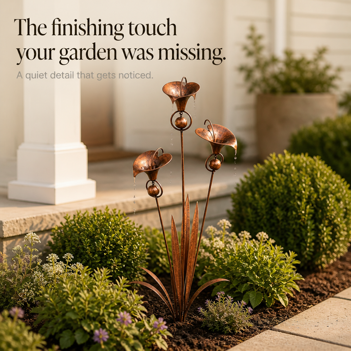 Calla Chime – Three Copper-Tone Calla Lily Garden Stake