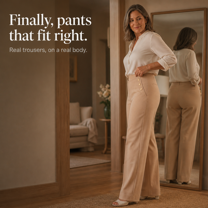 Curvella – High-Waisted Wide-Leg Ponte Trousers
