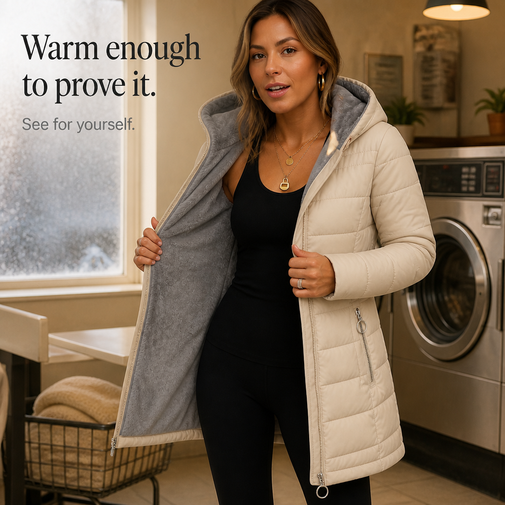 Wintervale – Plush-Lined Hooded Longline Puffer Coat