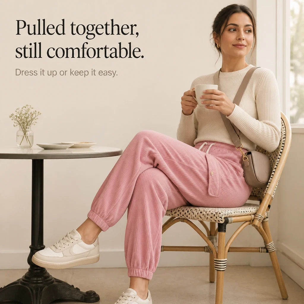 Cordelle – Ribbed Corduroy Cargo Jogger Pants