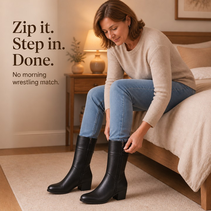 Warmglide – Plush-Lined Side-Zip Mid-Calf Boots