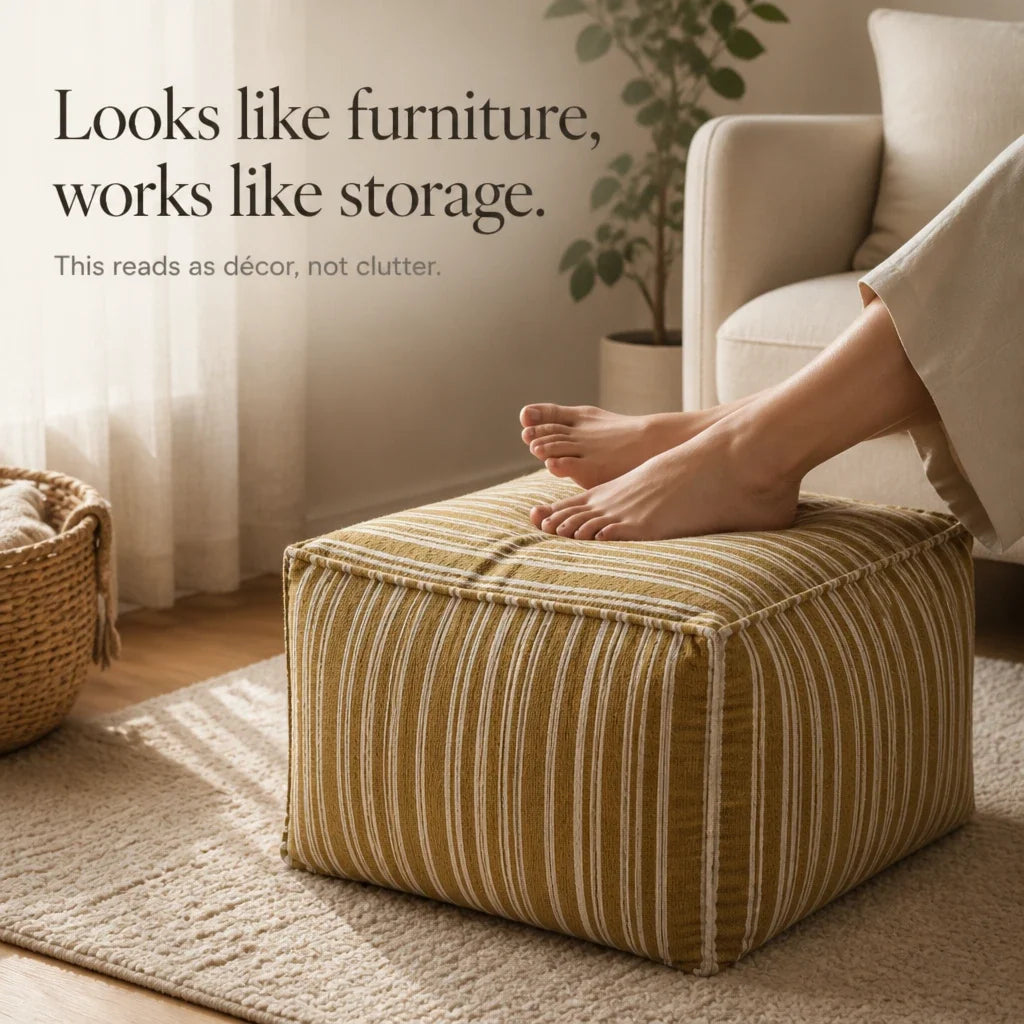 TidyNest – Fillable Storage Pouf Cover