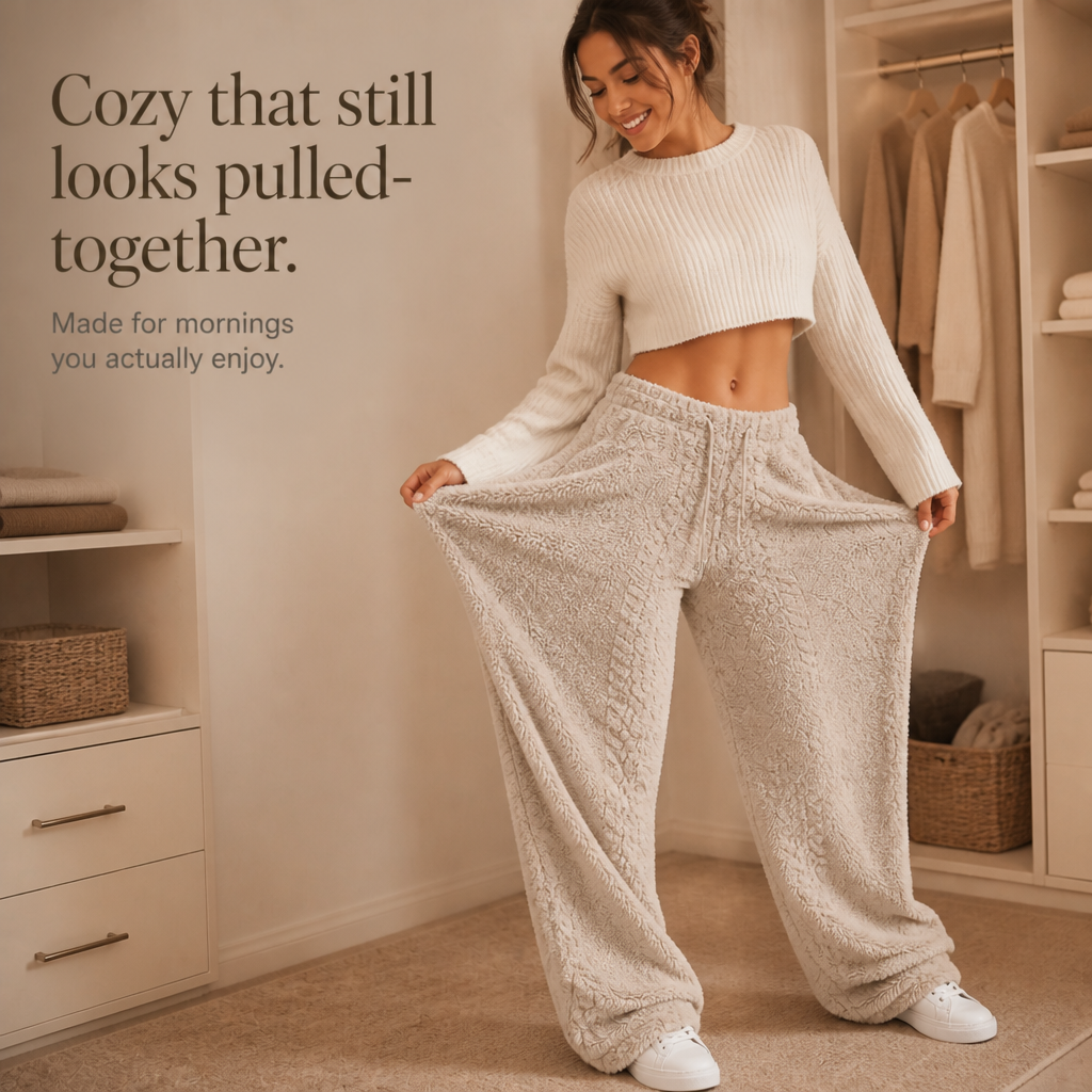 Thermalayne – Sherpa Fleece-Lined Wide-Leg Pants