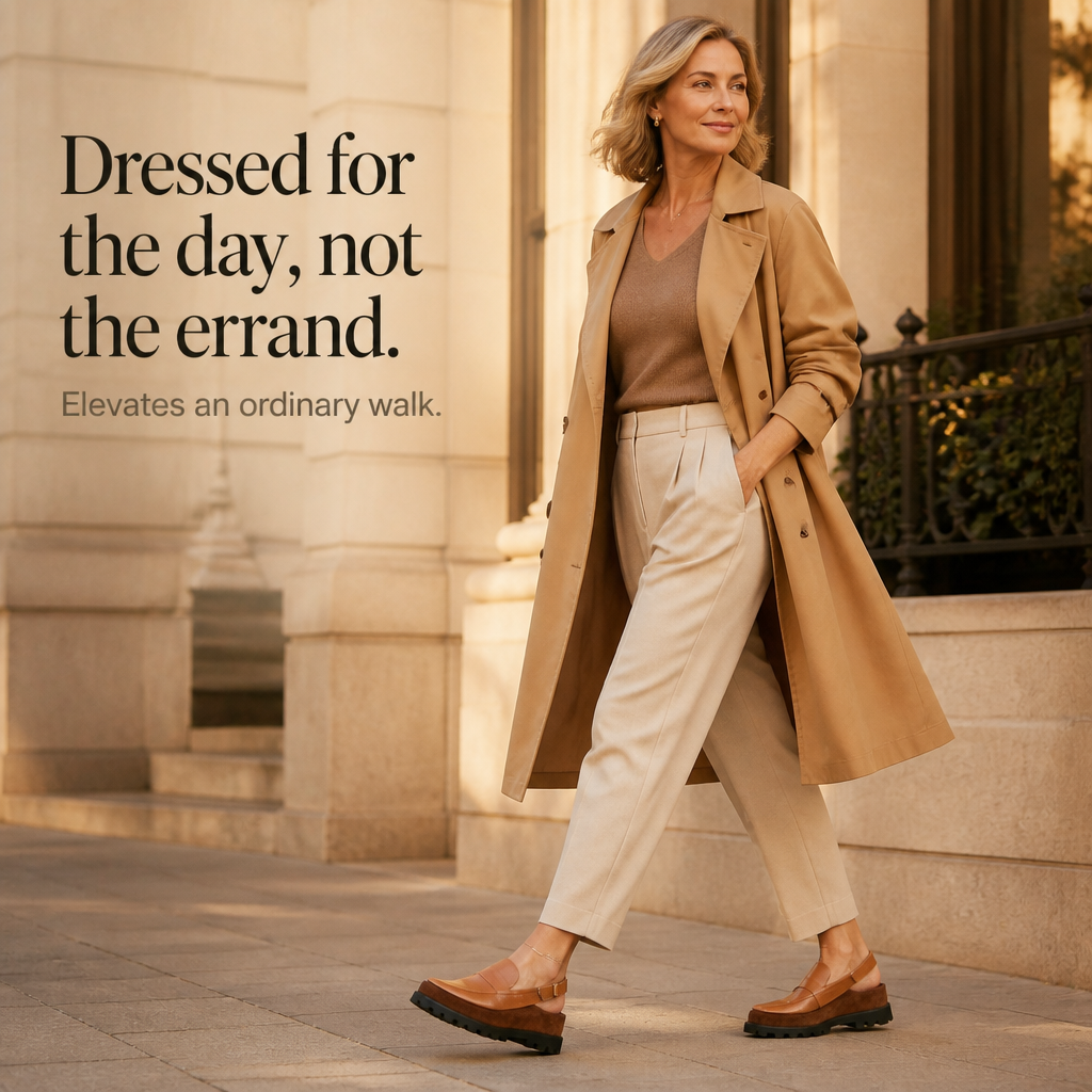 Solvana – Cushioned Leather Slingback Flats