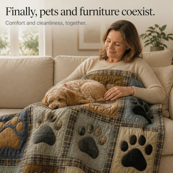 Pawhaven – Paw Print Flannel Throw Blanket