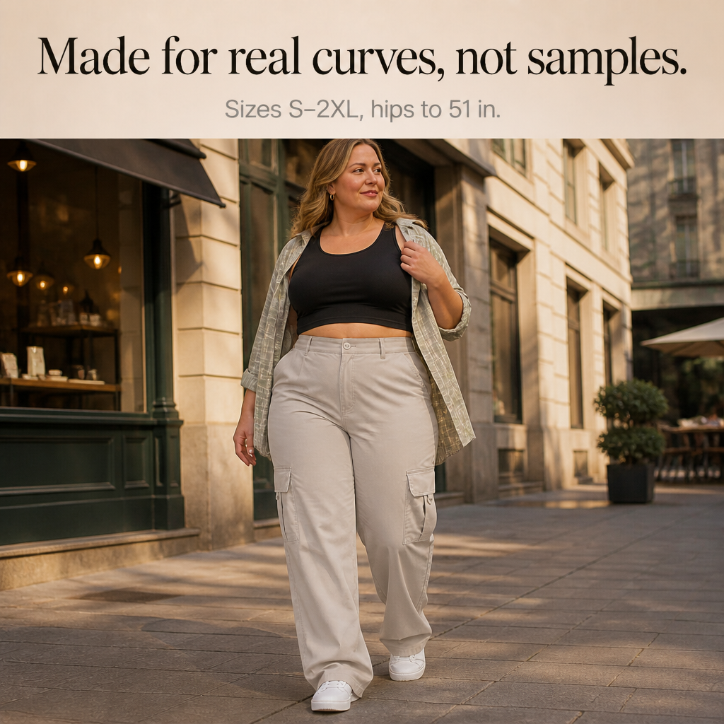 Waistline – High-Waisted Straight-Leg Cargo Pants
