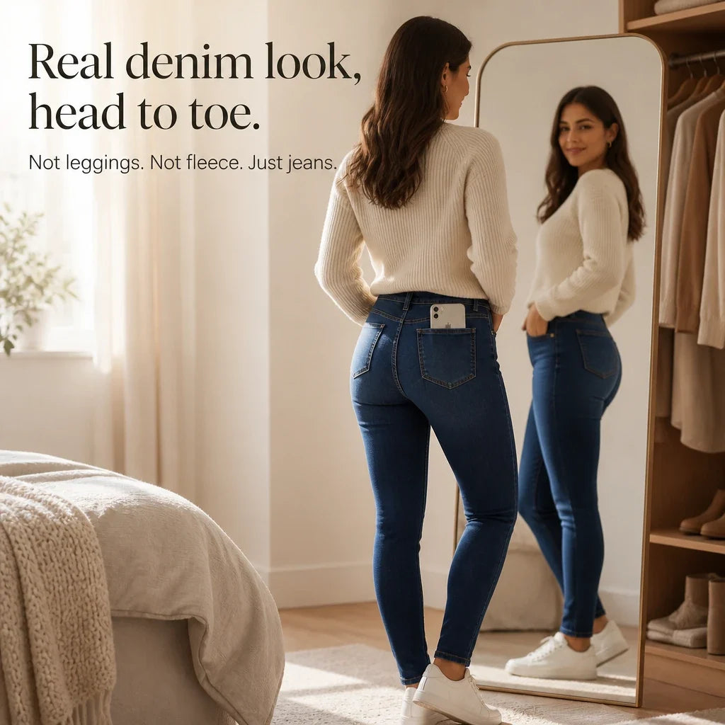 Veluna – Plush-Lined Stretch Skinny Jeans