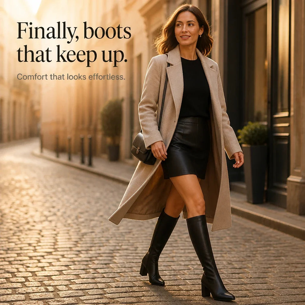 Elara – Pointed-Toe Chunky-Heel Knee-High Boots