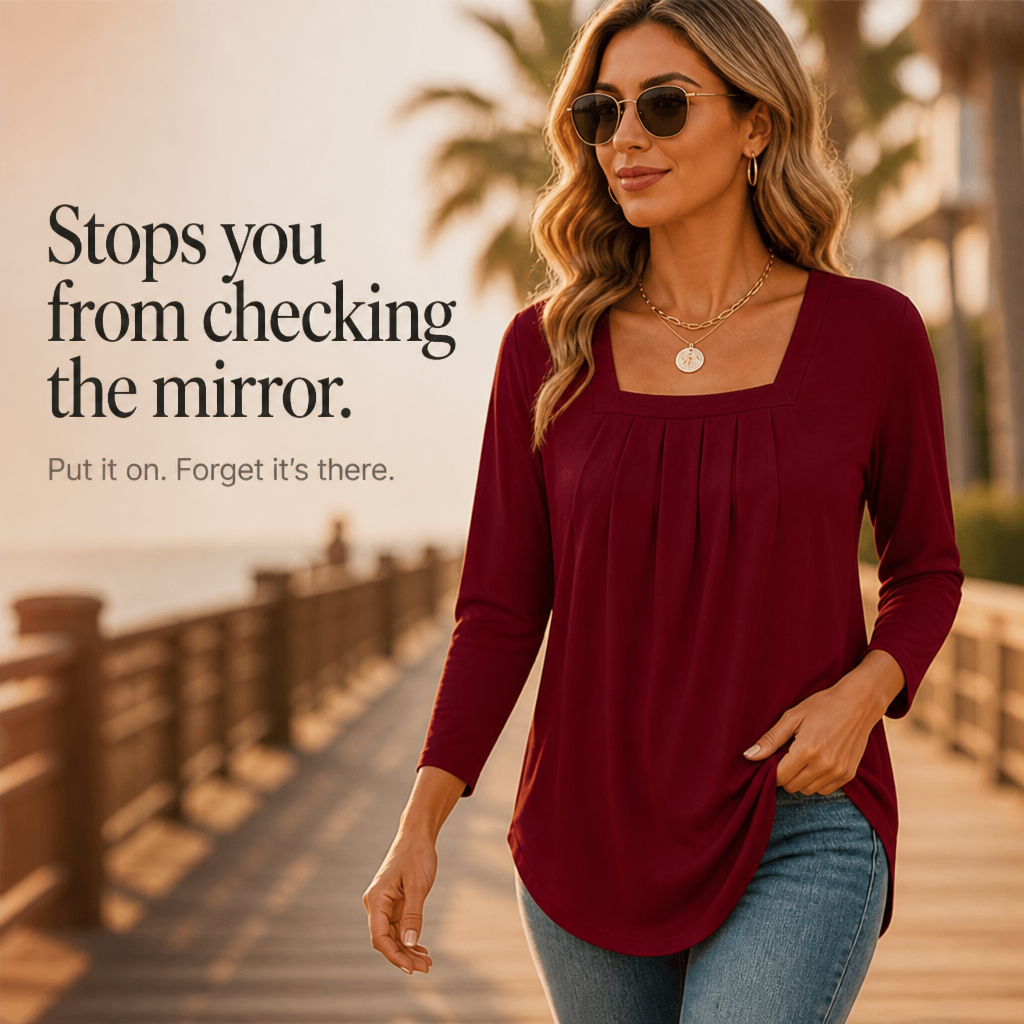 Linora – The Stretch Tunic That Skims, Never Clings