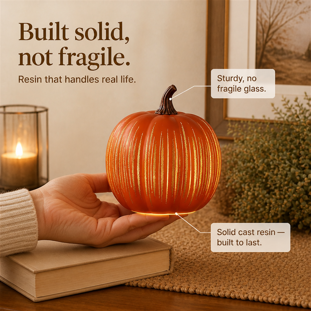 Starfall Pumpkins – Illuminated Starry Glass Pumpkins (2 Piece Set)