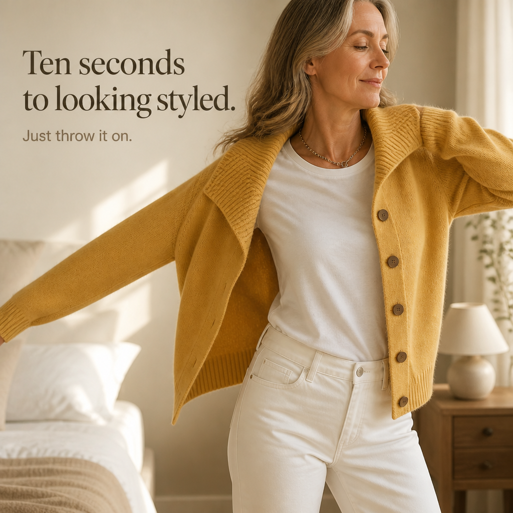 Draperie – Oversized Waterfall Collar Knit Cardigan