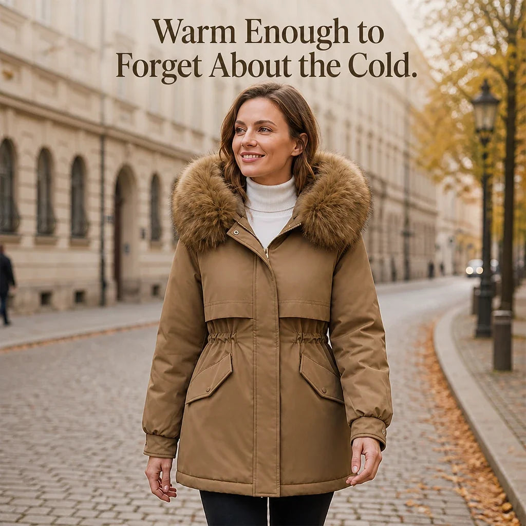 Velora – Plush-Lined Mid-Length Parka