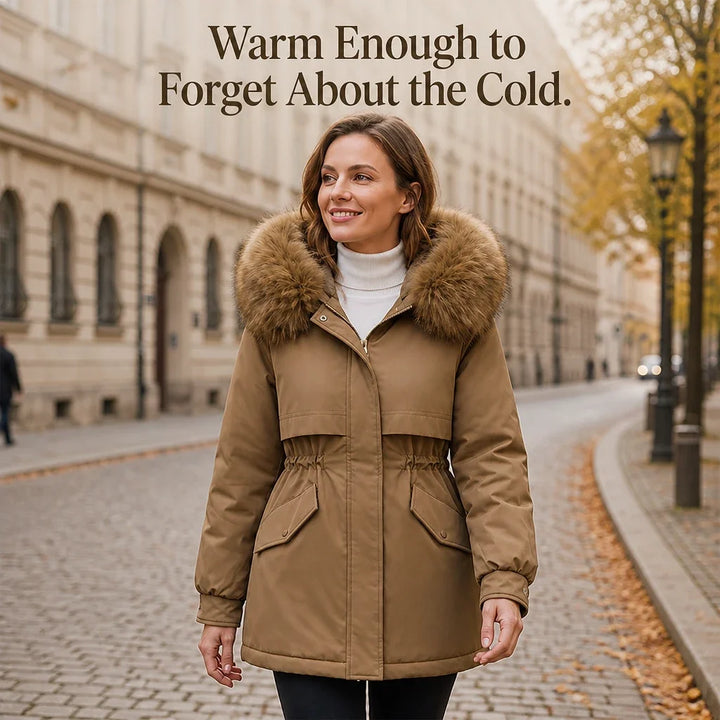 Velora – Plush-Lined Mid-Length Parka
