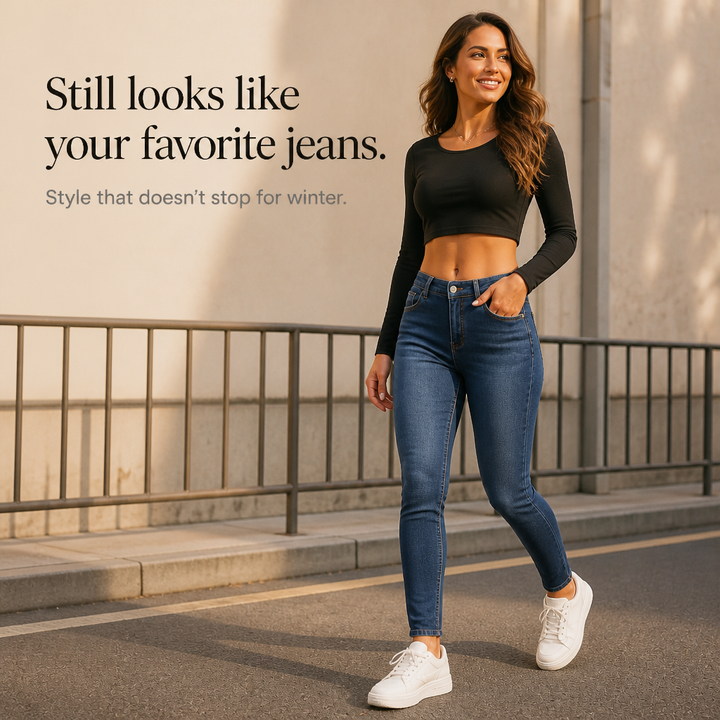 Thermabelle – Plush-Lined High-Rise Skinny Jeans
