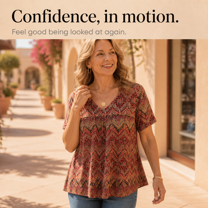 Draveil – The V-Neck Top That Skims, Not Clings