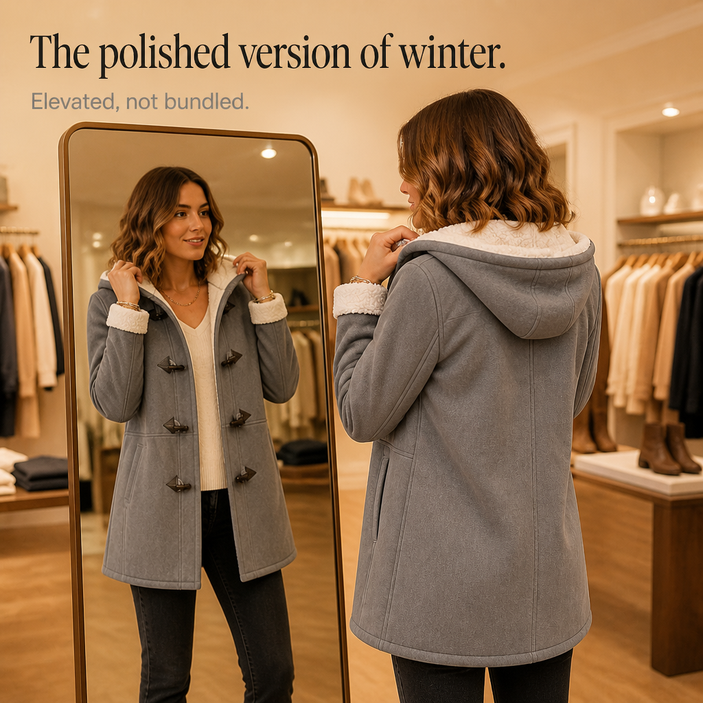 Plushbelle – Faux Shearling Hooded Winter Coat