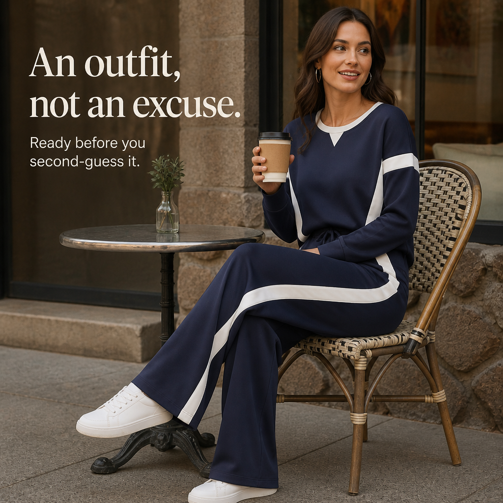 Lunessa – Contrast Stripe Wide-Leg Lounge Set