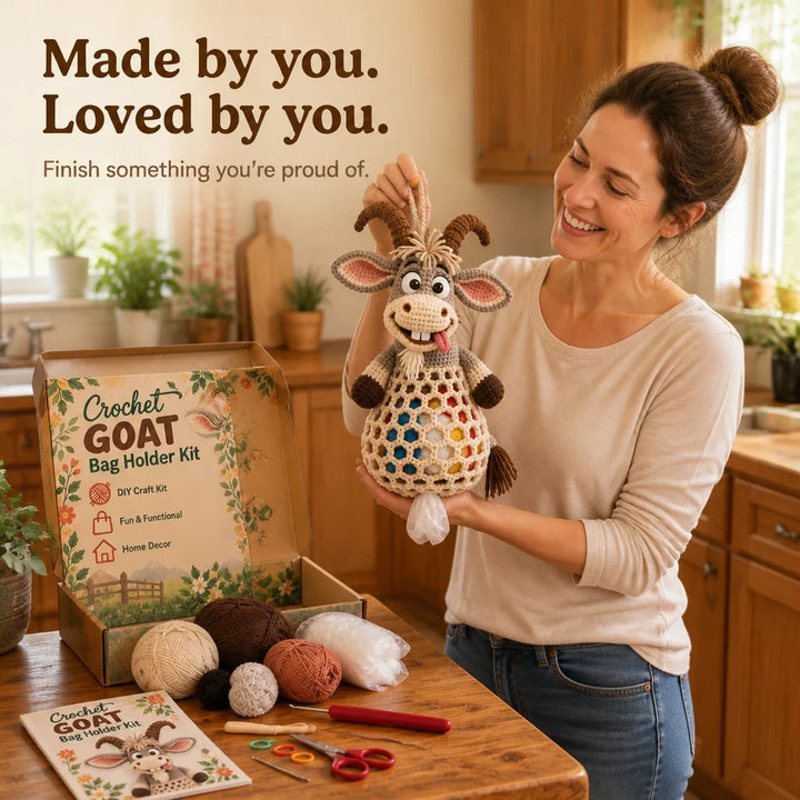 CozyLoop – Crochet Goat Bag Holder Kit