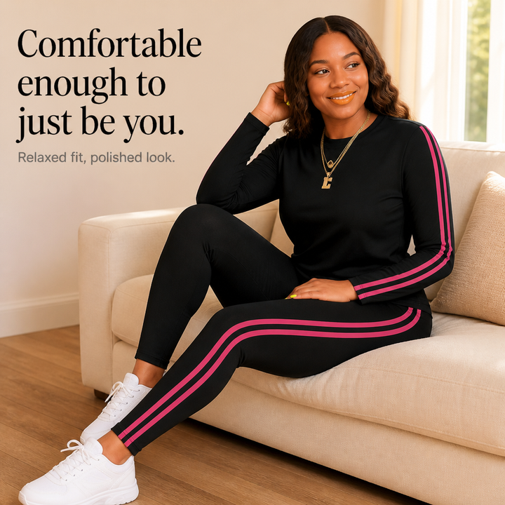 Wearbella – Striped Two-Piece Long-Sleeve Tracksuit