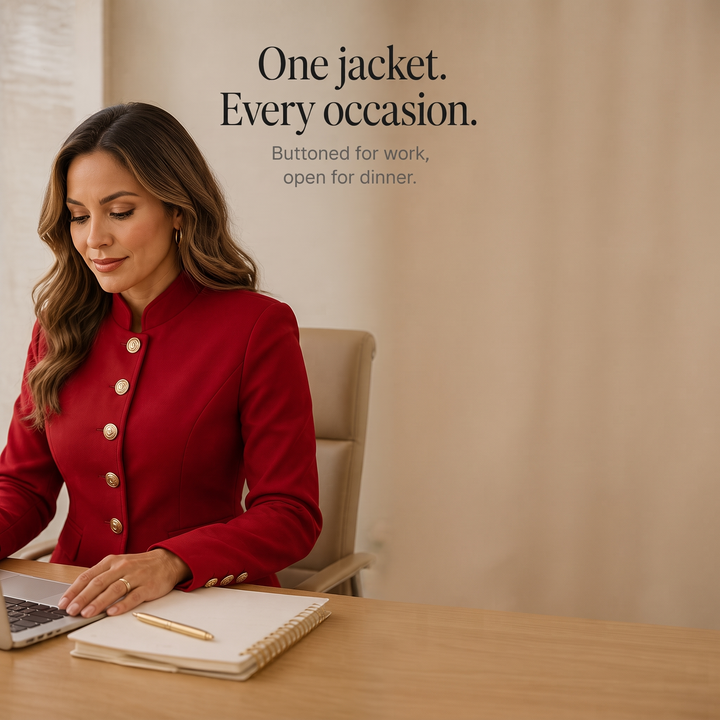 Wearbella – Gold Button Tailored Military Blazer