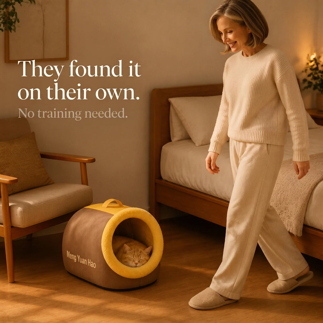 Cozyburrow – Enclosed Cave-Style Cat Bed With Removable Plush Cushion