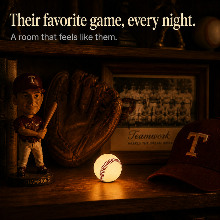 Home Plate Glow – Baseball Stitching-Look Night Light