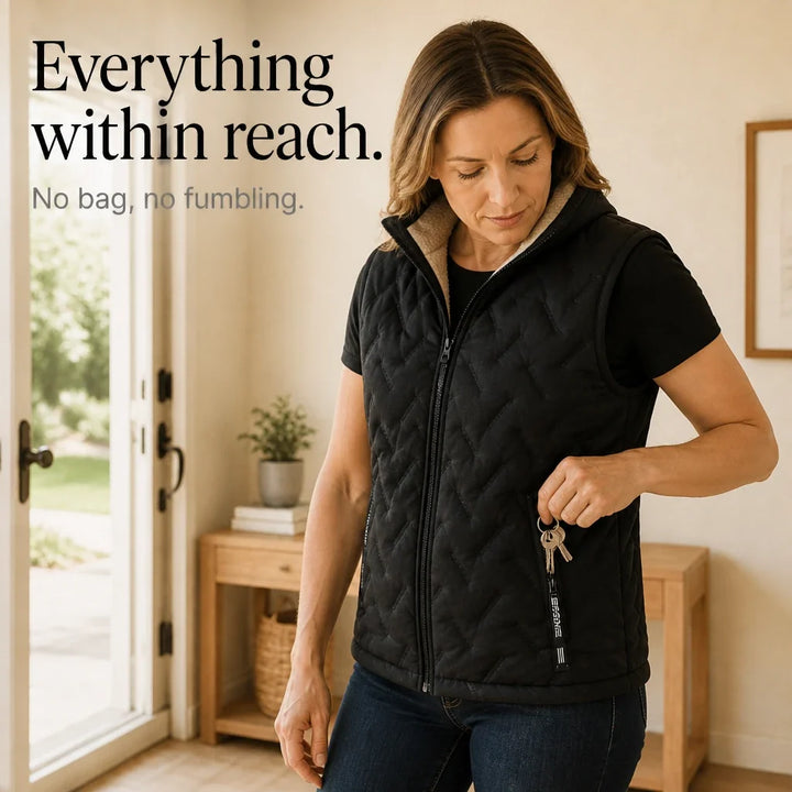Easewell – Fleece-Lined-Look Zip-Pocket Vest