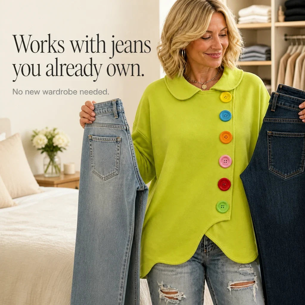 Buttonbelle – Peter Pan Collar Button Sweatshirt