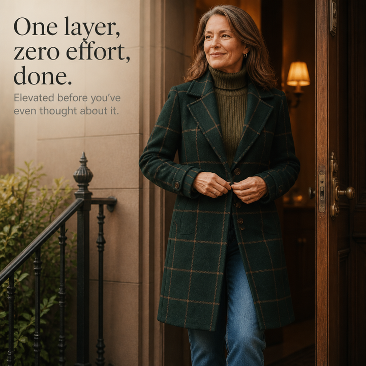 Wearbella – Plaid Two-Button Oversized Wool-Look Coat