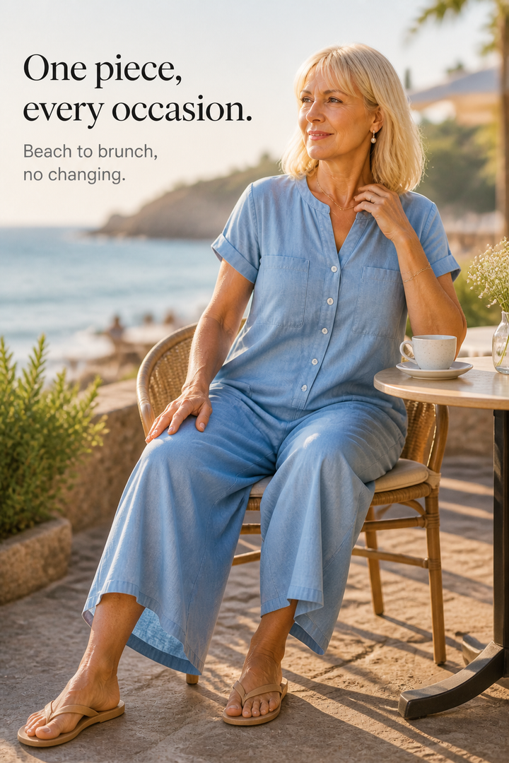 Wearbella – Loose-Fit Wide-Leg Pocketed Jumpsuit