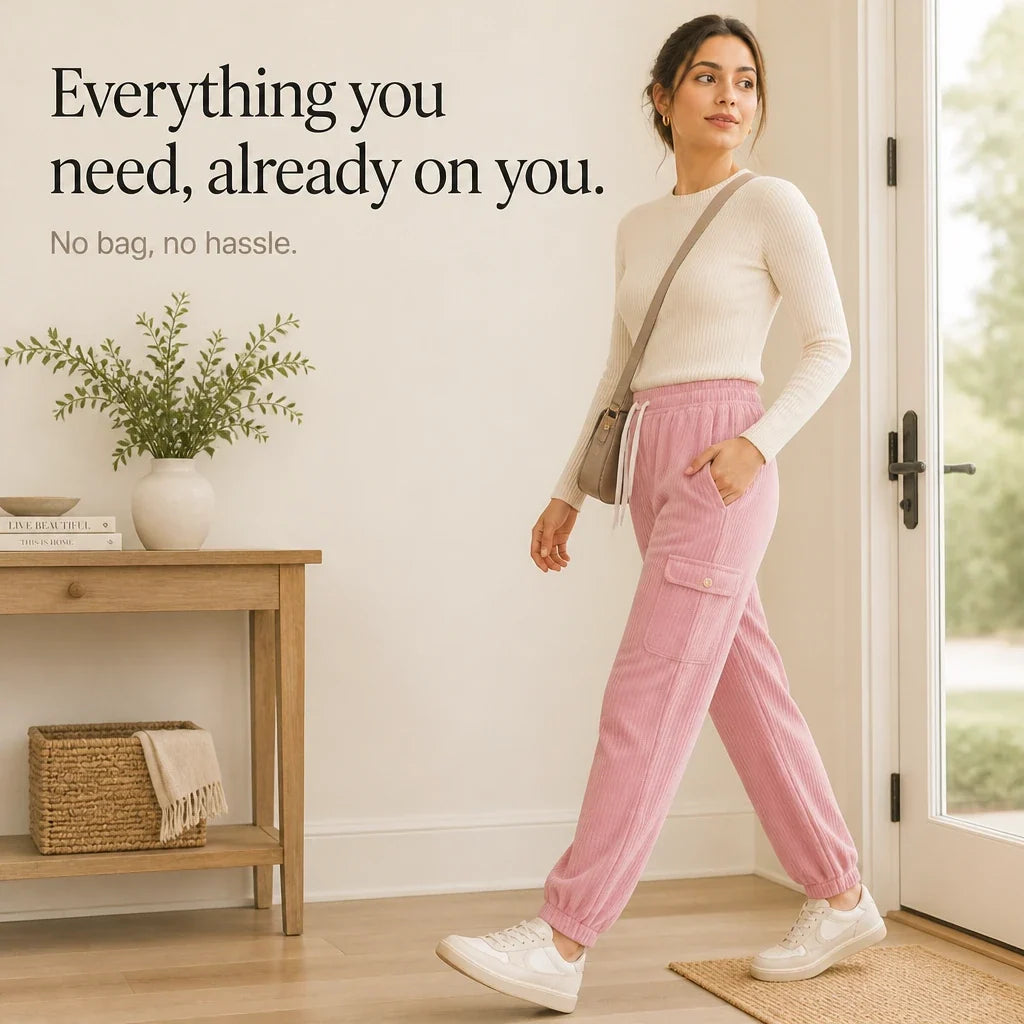 Cordelle – Ribbed Corduroy Cargo Jogger Pants
