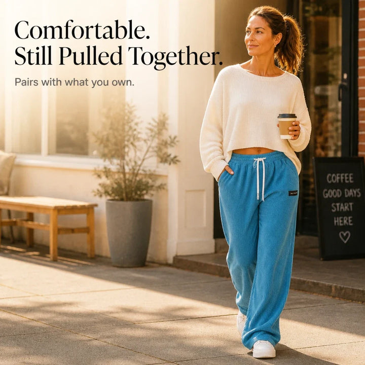 Cordelia – Wide-Leg Corduroy Drawstring Pants