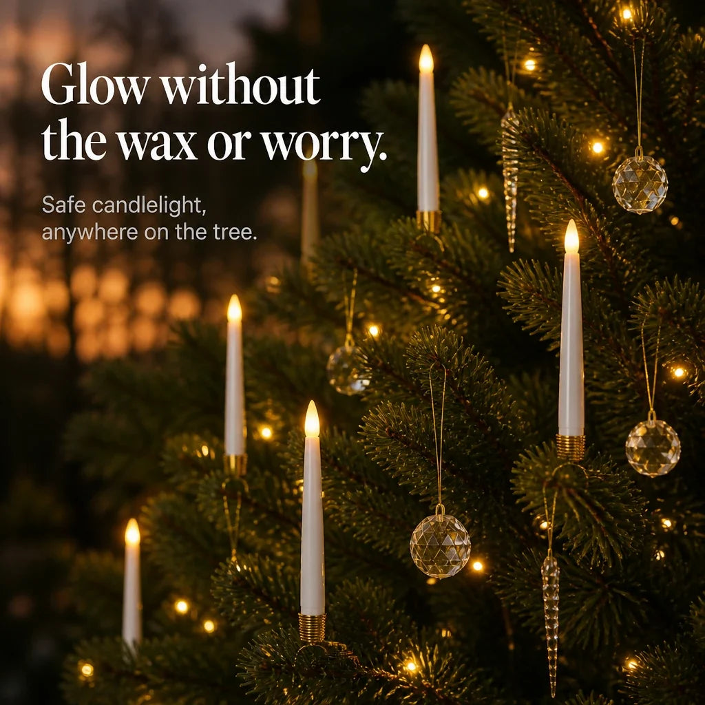 Gildora – Hanging Flameless LED Christmas Tree Candles (12-piece set)