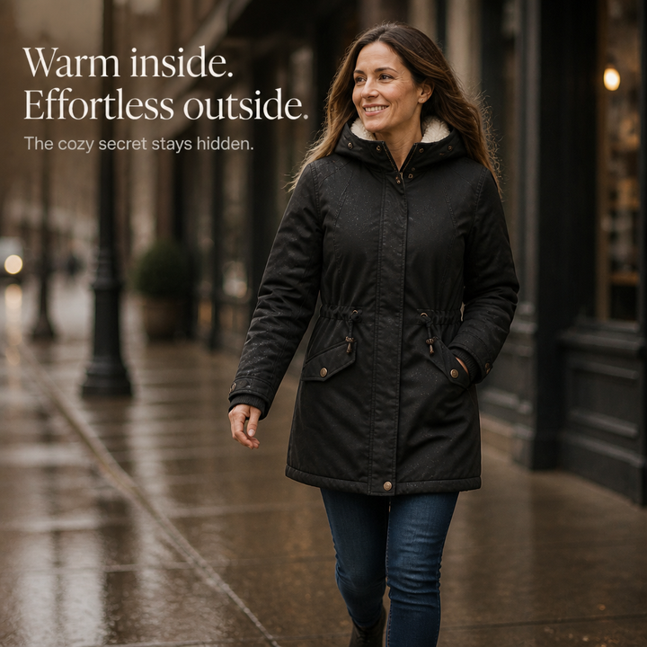 Warmbella – Fleece-Lined Waist-Defining Padded Parka