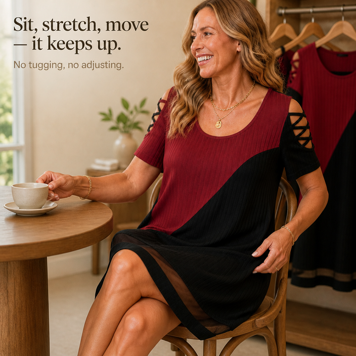 Wearbella – Color-Block Midi Dress That Moves With You